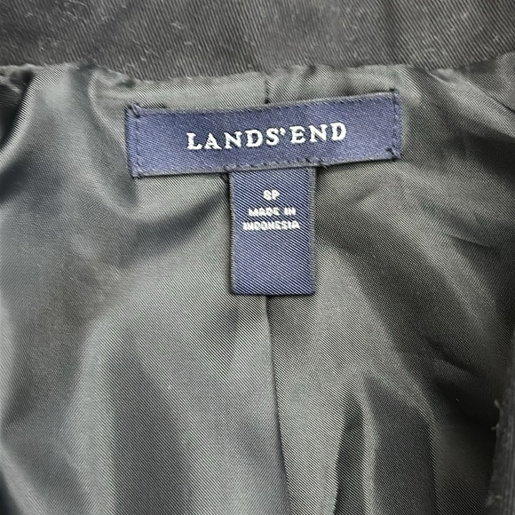 Lands' End Black Blazer Button Front Pockets 8 Petite - Picture 2 of 9